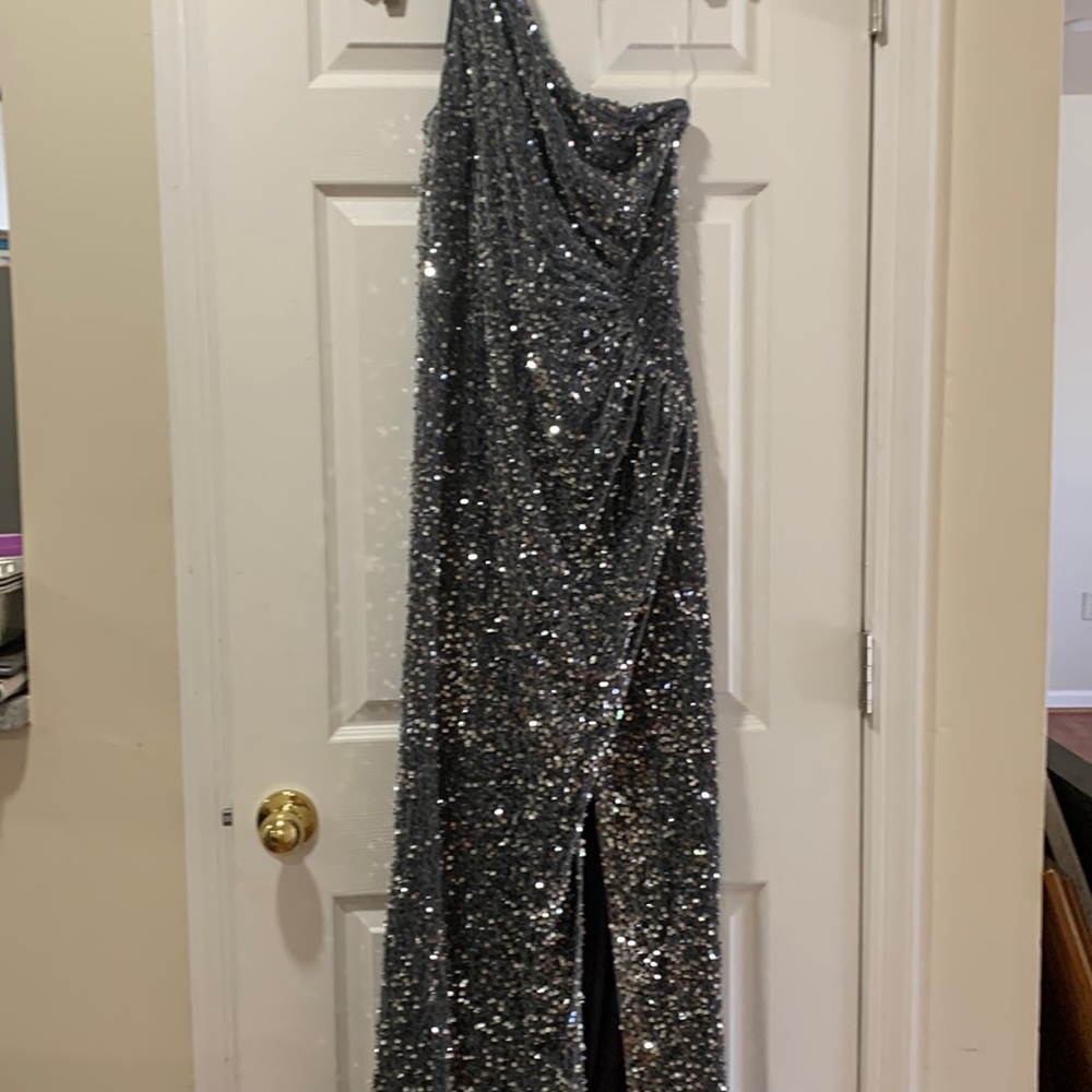 Gray Fashion Nova tag on gown Brand new